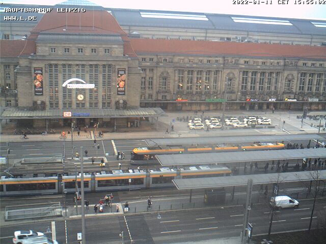 Blick auf den Hauptbahnhof Leipzig.